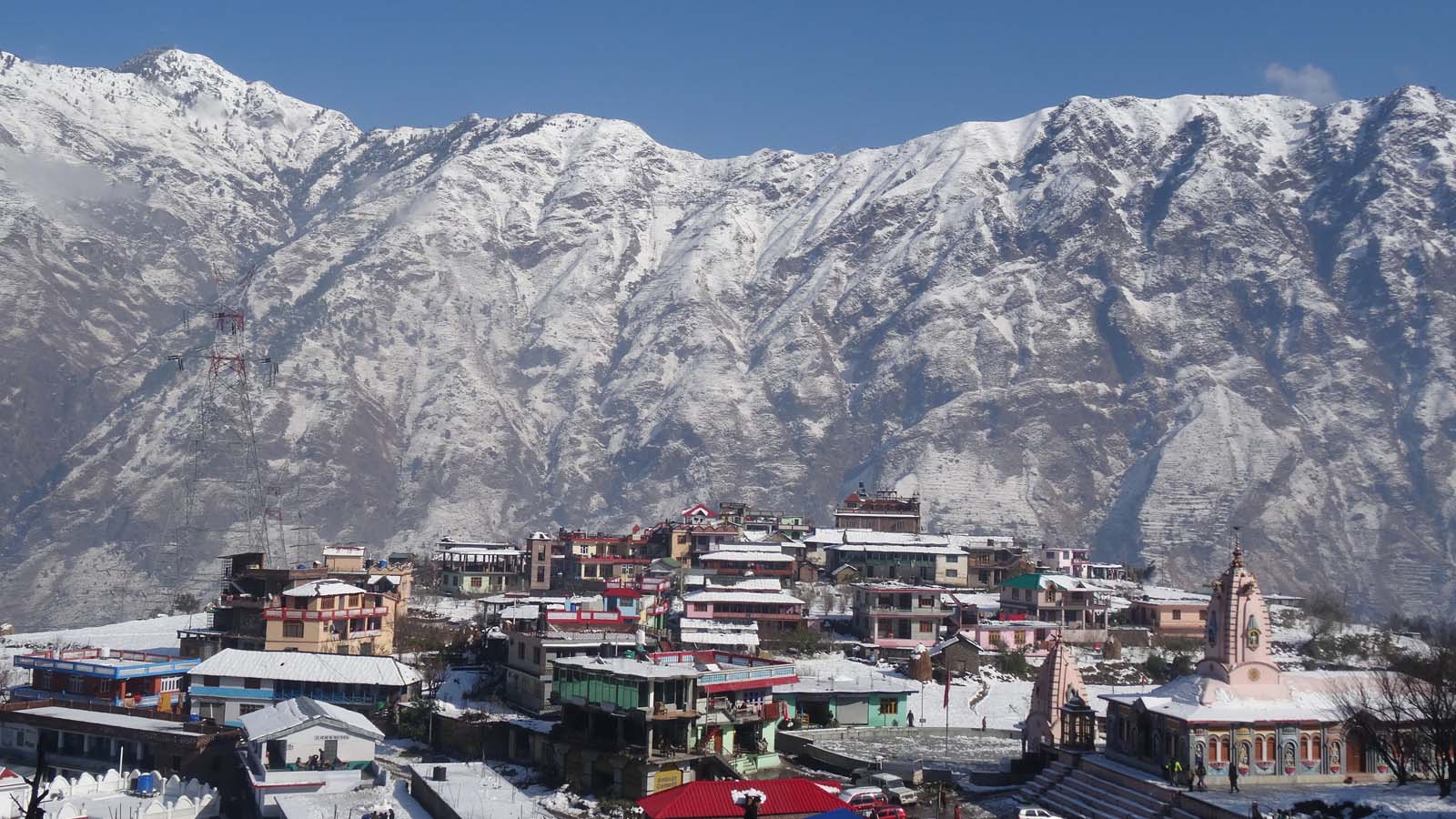 VIEW OF VILLAGE NAUPNAU AFTER SNOWFALL, MANDI