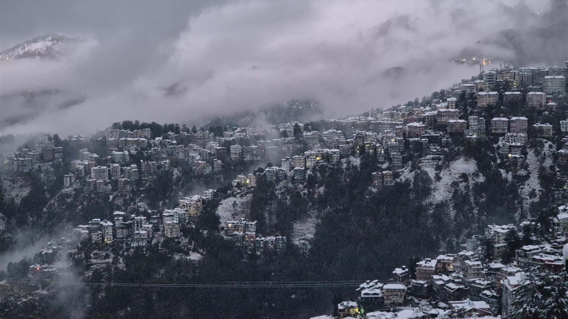 Snow Laden Shimla City