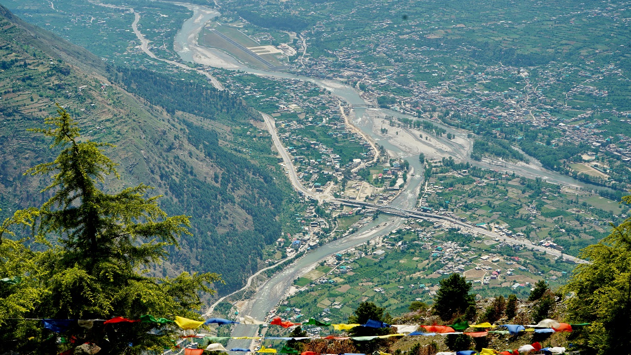 View of Kullu Airport from Bijli Mahadev