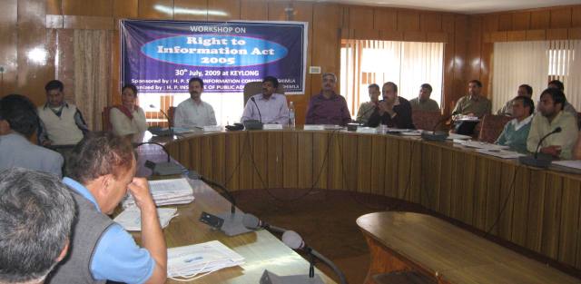 WORKSHOP ON RIGHT TO INFORMATION ACT,2005 at Keylong	30th July, 2009 (JPG, 35 KB)